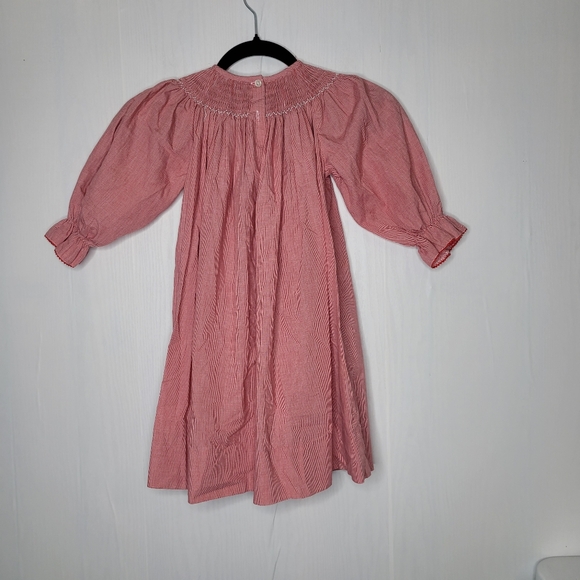 Amanda remembered Girl Sz 4T Christmas dress Smocked Neck Handmade Clothing - Picture 9 of 14